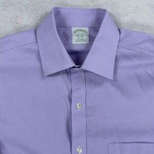 Brooks Brothers Milano Non-Iron Supima Cotton Dress Shirt Micro Check 15x33
